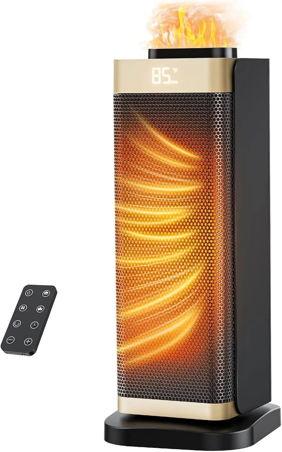 3-in-1 Portable Space Heater with Humidifier & Light, Thermostat, 70° Oscillation